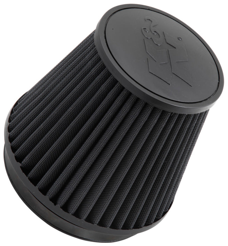 K&amp;N Universal Rubber Filter Round Tapered 6in Flange ID x 7.5in Base OD x 5.25in Top OD x 6in Height - RU-3102HBK