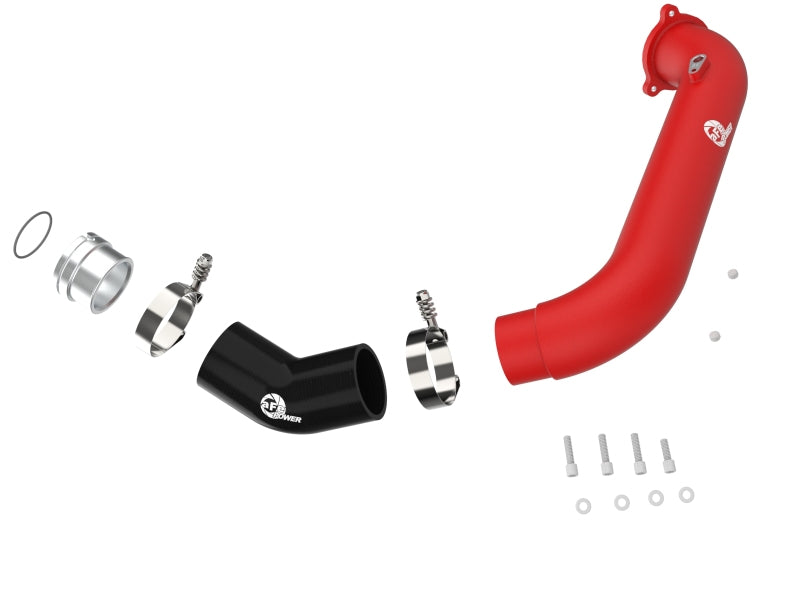 aFe BladeRunner Red 2-3/4in Aluminum Charge Pipe 2021 Toyota Supra GR (A90) I4-2.0L (t) B48 - 46-20488-R