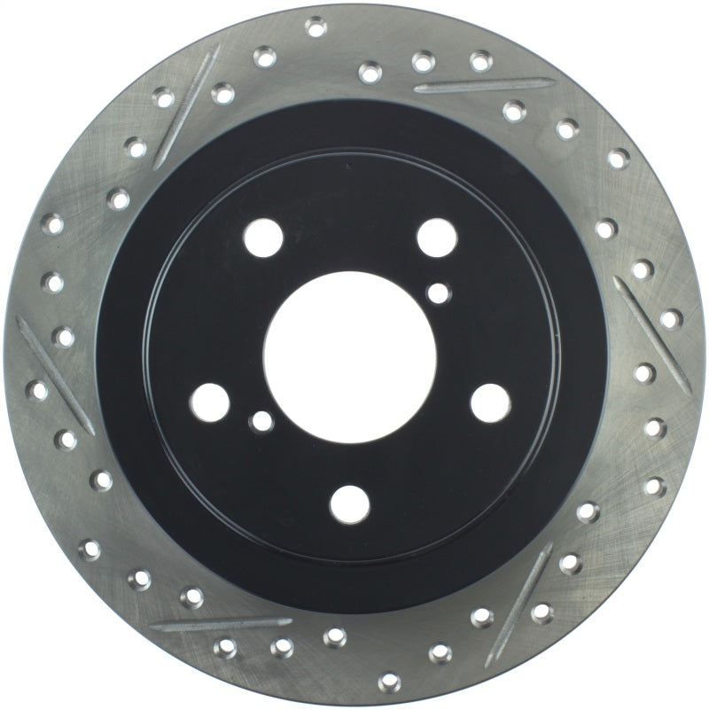 StopTech 05-06 Saab 9-2X AWD / 02-05 Impreza WRX / 02 WRX STi Slotted &amp; Drilled Right Rear Rotor - 127.47011R