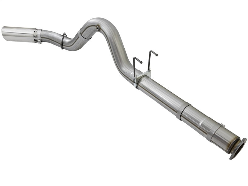 aFe LARGE BORE HD 5in 409-SS DPF-Back Exhaust w/Polished Tip 2017 Ford Diesel Trucks V8 6.7L (td) - 49-43090-P