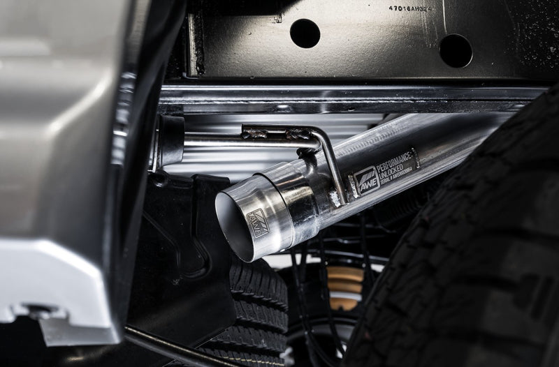 AWE Tuning 2019+ Ford Ranger 0FG Performance Exhaust System w/Diamond Black Tips &amp; Rock Guard - 3015-23064