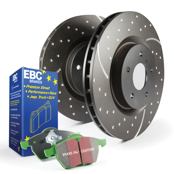 EBC S10 Kits Greenstuff Pads and GD Rotors - S10KR1445 for 2014-2023 Mini Cooper - front view