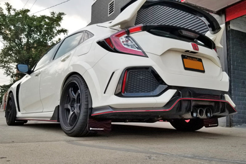 Rally Armor 17-21 Honda Civic Type R Black UR Mud Flap w/ Dark Grey Logo - MF47-UR-BLK/DGRY