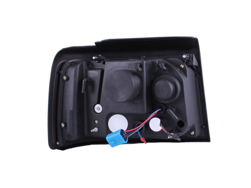 ANZO 1992-1996 Ford F-150 Projector Headlights w/ Halo Black w/ Side Markers and Parking Lights - 111184