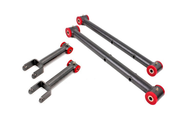BMR 68-72 A-Body Non-Adj. Rear Suspension Kit - Black Hammertone - RSK011H for 1968-1972 Buick Skylark - front view