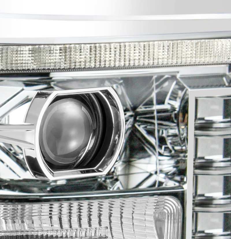 AlphaRex 11-16 Ford F-250 SD PRO-Series Projector Headlights Plank Style Design Chrome w/Seq Signal - 880141