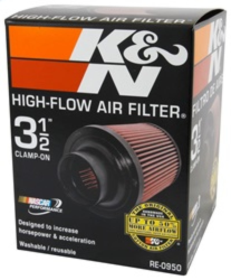K&N Universal Rubber Filter 3 1/2inch ID FLG / 6inch Base / 4-5/8inch Top / 6inch Height - RE-0950