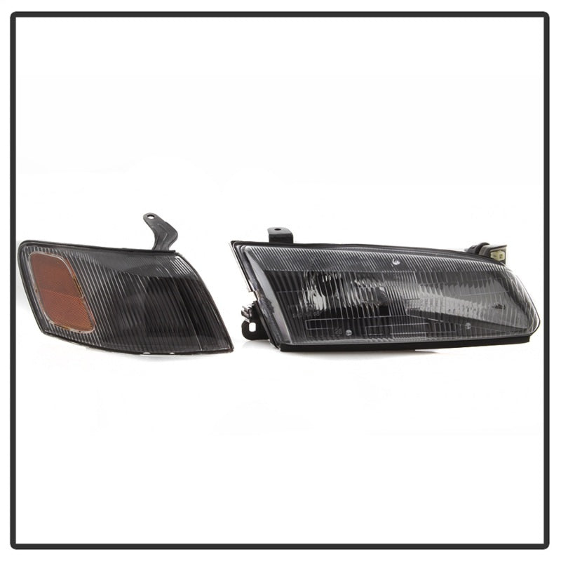 xTune 97-99 Toyota Camry 4pc OEM Style Headlights w/Corner Lights - Black (HD-JH-TCAM97-SET-BK) - 9042836