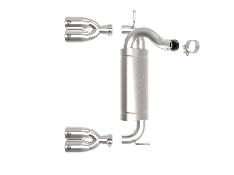 aFe Rebel Series 2.5in 409 SS Axle-Back Exhaust Polished 07-18 Jeep Wrangler (JK) V6-3.6L/3.8L - 49-48086-P