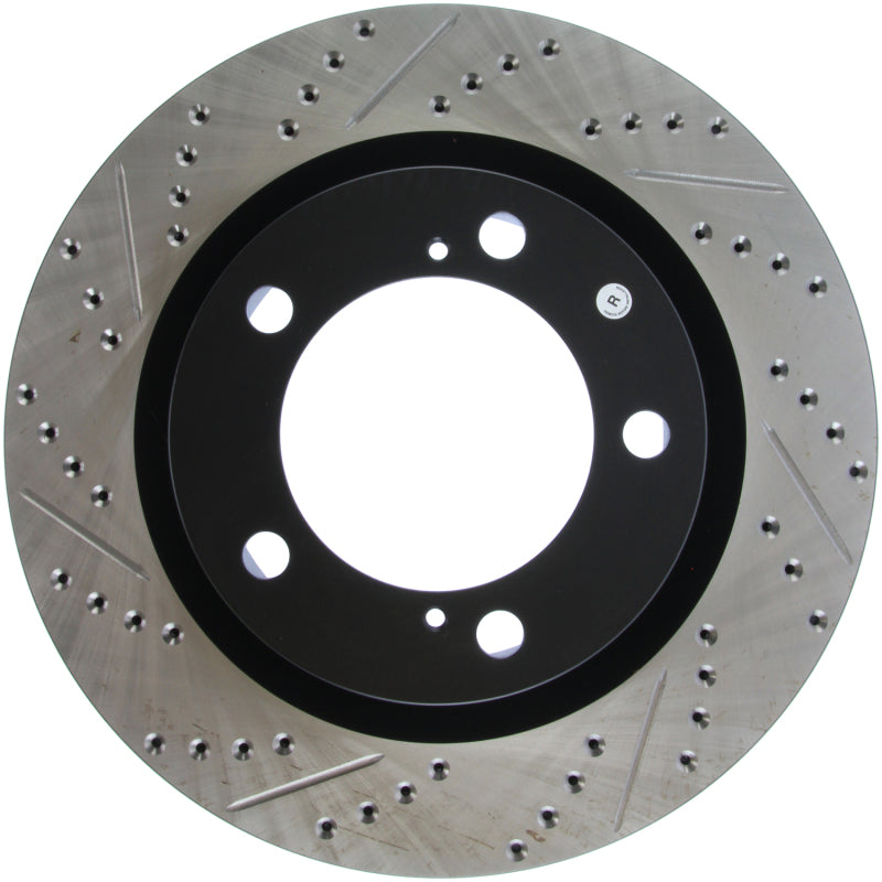 StopTech 07-09 Toyota Tundra / 08-09 Toyota Sequoia Front Right Slotted &amp; Drilled Rotor - 127.44156R
