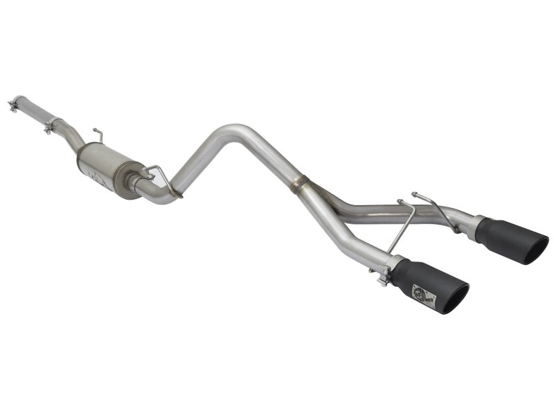 aFe Rebel Series CB 2.5in Dual Center Exit SS Exhaust w/ Black Tips 07-15 Jeep Wrangler 3.6L/3.8L V6 - 49-48056-B