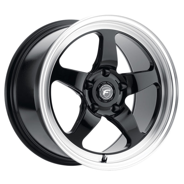 Forgestar D5 Drag 17x10 / 5x115 BP / ET30 / 6.6in BS Gloss Black Wheel - F09170071P30 by Forgestar - front view