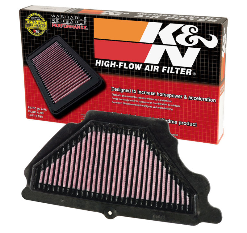 K&N 07-08 Kawasaki ZX6R Ninja Air Filter - KA-6007 for 2007-2008 Kawasaki ZX600 Ninja ZX-6R - front view