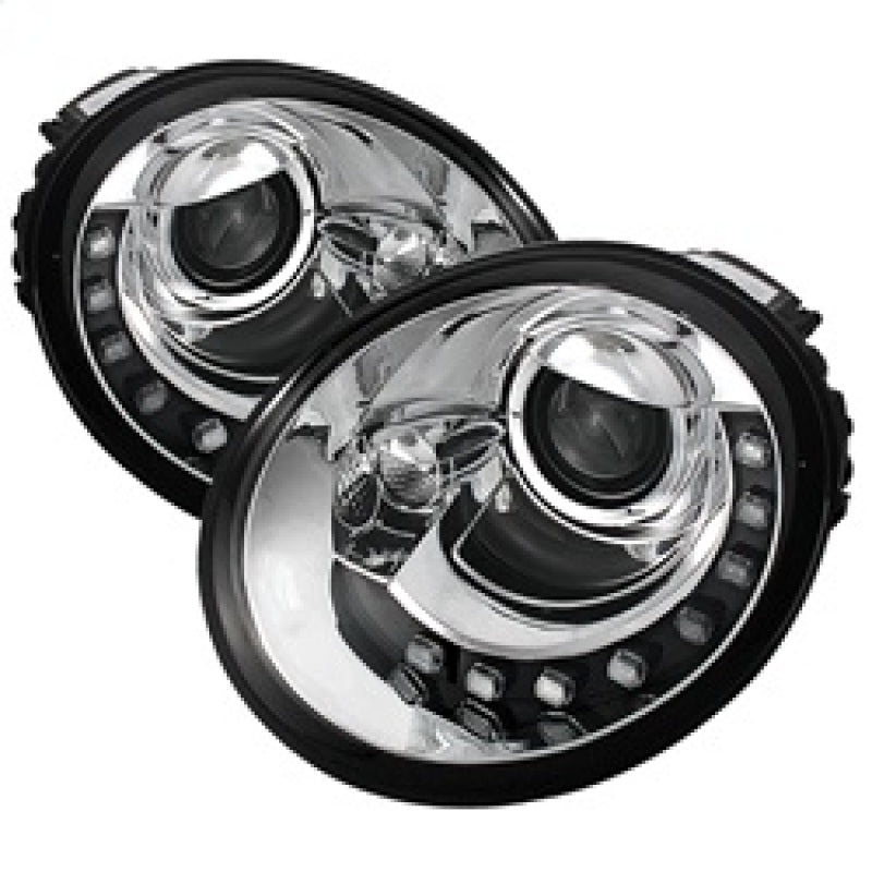 Spyder Volkswagen Beetle 1998-2005 Projector Headlights DRL Chrome PRO-YD-VB98-DRL-C - 5080554