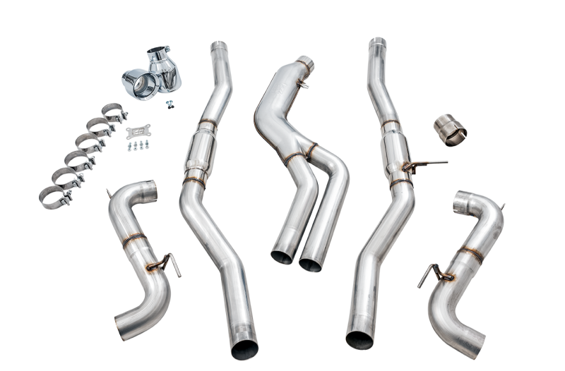 AWE Tuning 2020 Toyota Supra A90 Track Edition Exhaust - 5in Chrome Silver Tips - 3015-32116