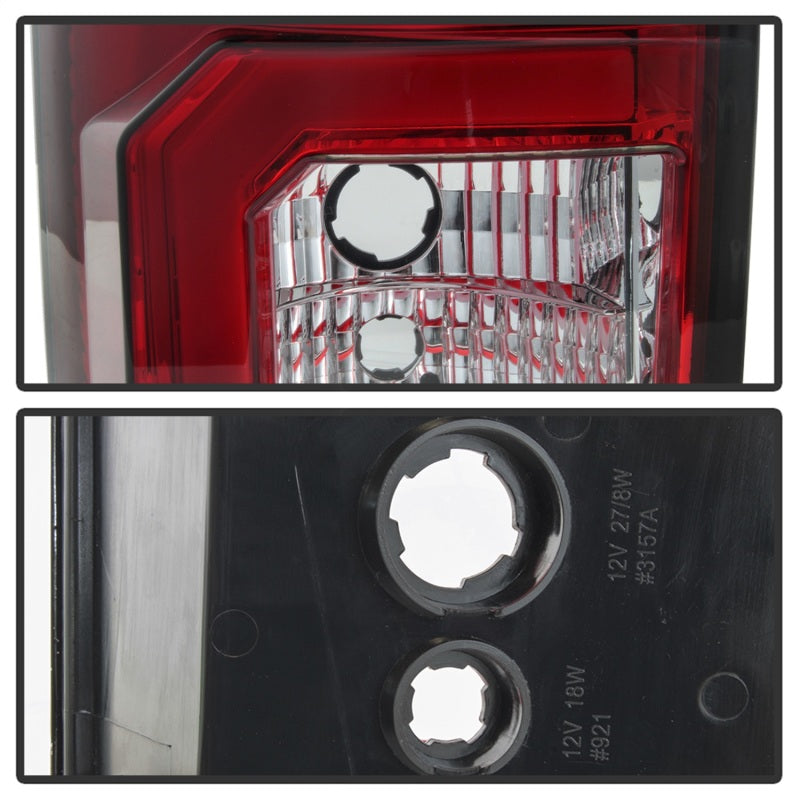 Spyder 07-13 Toyota Tundra V2 Light Bar LED Tail Lights - Red Clear ALT-YD-TTU07V2-LB-RC - 5085450