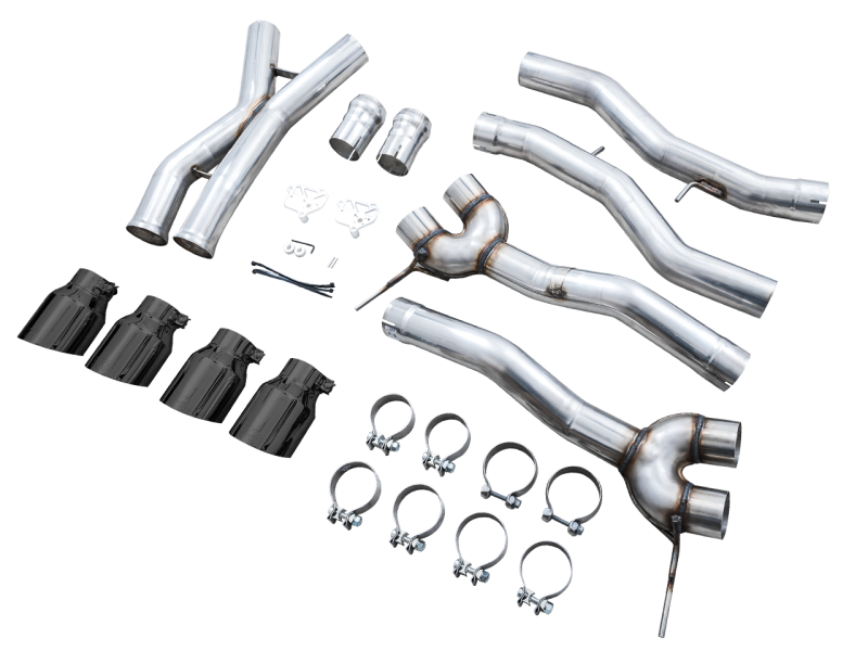 AWE Track Edition Catback Exhaust for BMW G8X M3/M4 - Diamond Black Tips - 3020-42482