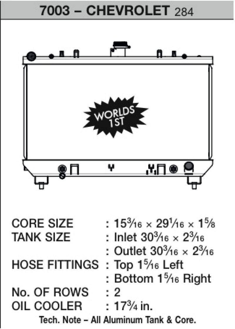 CSF 10-12 Chevrolet Camaro V8 Radiator - 7003