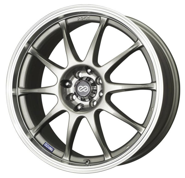 Enkei J10 18x7.5 5x100/114 38mm Offset 72.6mm Bore Dia Silver w/ Machined Lip Wheel - 409-875-12SP by Enkei