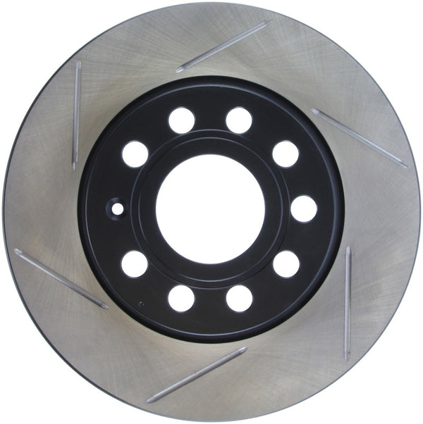 StopTech Power Slot Volkswagen GTI Rear Right Slotted Rotor - 126.33131SR for 2010-2023 Audi A3 - front view