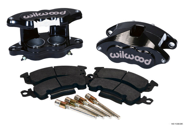 Wilwood D52 Front Caliper Kit - Black Pwdr 2.00 / 2.00in Piston 1.28in Rotor - 140-11290-BK for 1975-1986 Chevrolet C10