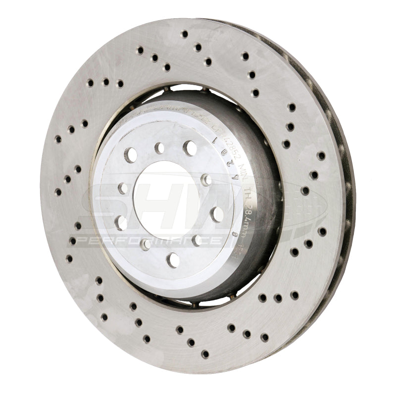 SHW 08-13 BMW M3 4.0L Right Front Cross-Drilled Lightweight Brake Rotor (34112283802) - BFR42852 for 2008-2013 BMW M3 - front