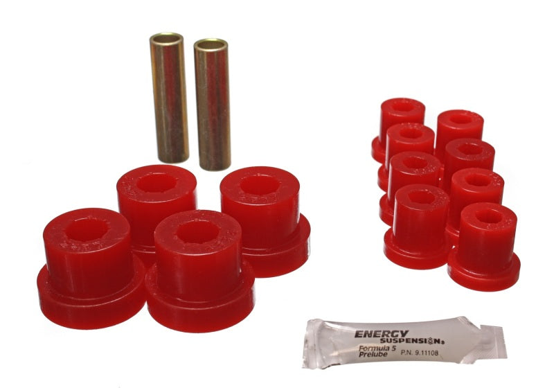 Energy Suspension Jeep Spring Bushing Set - Red - 2.2115R for 1976-1986 Jeep CJ7 - front view