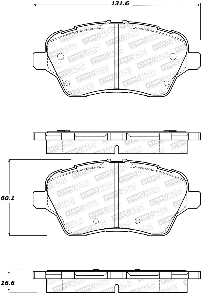 StopTech 14-18 Ford Fiesta Street Performance Front Brake Pads - 308.17300