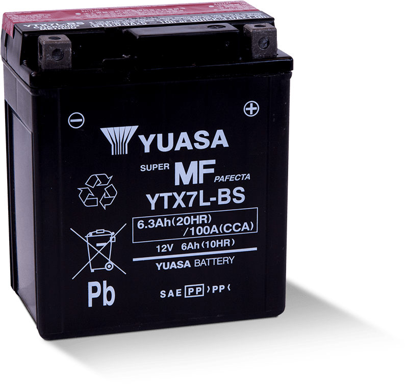 Yuasa YTX7L-BS Maintenance Free AGM 12 Volt Battery - YUAM327BS for 1991-2008 Honda CB250 Nighthawk