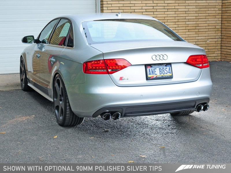 AWE Tuning Audi B8 / B8.5 S4 3.0T Touring Edition Exhaust - Chrome Silver Tips (90mm) - 3010-42018