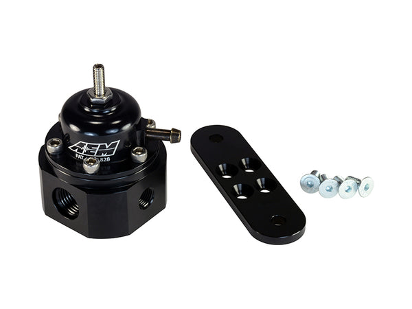 AEM Universal Black Adjustable Fuel Pressure Regulator - 25-302BK by AEM - front view