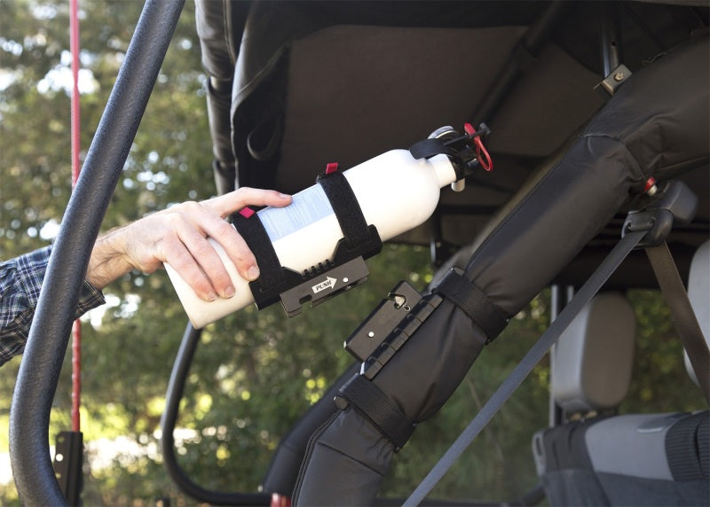 Rugged Ridge 76-20 Jeep Wrangler Elite Fire Extinguisher Holder - 11238.40 for 1987-2025 Jeep Wrangler - installed view