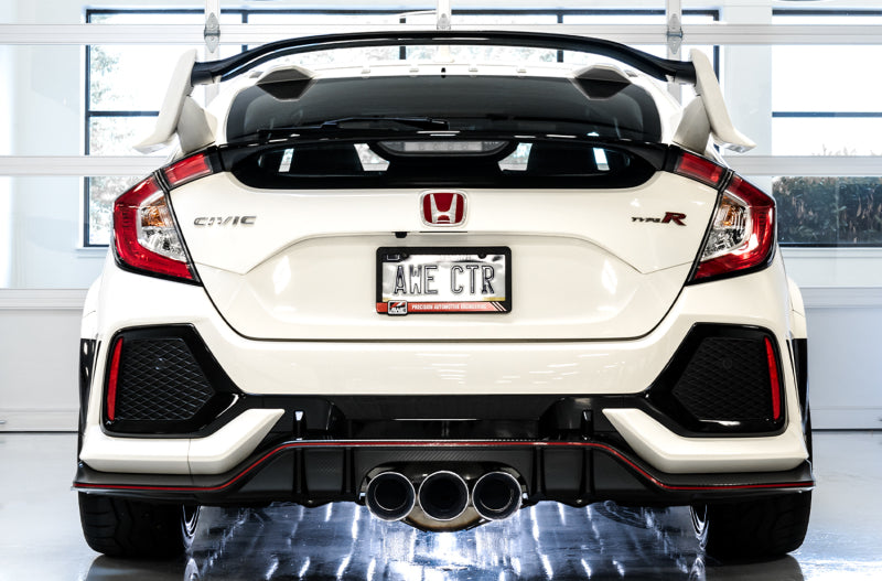AWE Tuning 2017+ Honda Civic Type R Touring Edition Exhaust w/Front &amp; Mid Pipes - Chrome Silver Tips - 3015-42666