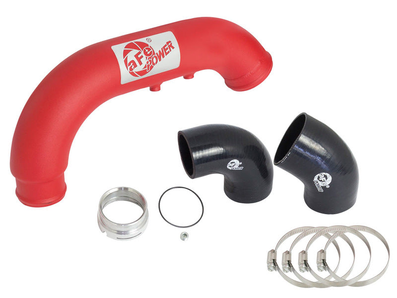 aFe BladeRunner 3in Red IC Tube Cold Side w/ Coupling &amp; Clamp Kit 2016 GM Colorado/Canyon 2.8L - 46-20269-R