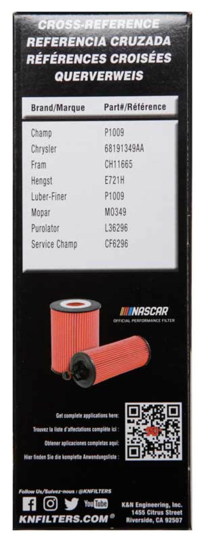 K&N Performance Oil Filter for 14-17 Dodge Durango 3.6L / 14-17 Jeep Grand Cherokee 3.6L - HP-7026 for 2014-2026 Dodge Durang