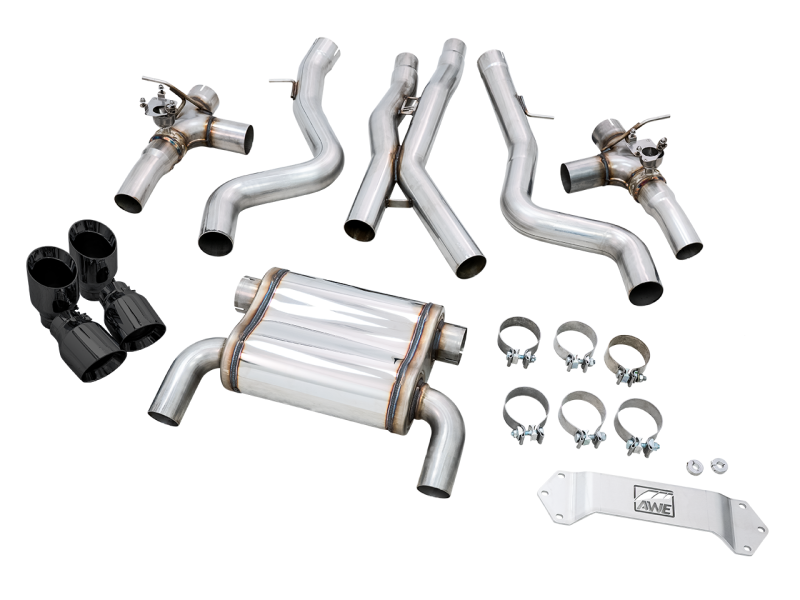 AWE Tuning BMW F8X M3/M4 Track Edition Catback Exhaust - Diamond Black Tips - 3020-43087