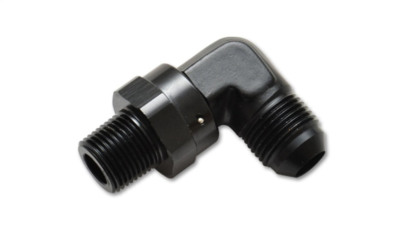 Vibrant -6AN to 3/8in NPT Male Swivel 90 Degree Adapter Fitting - 11355