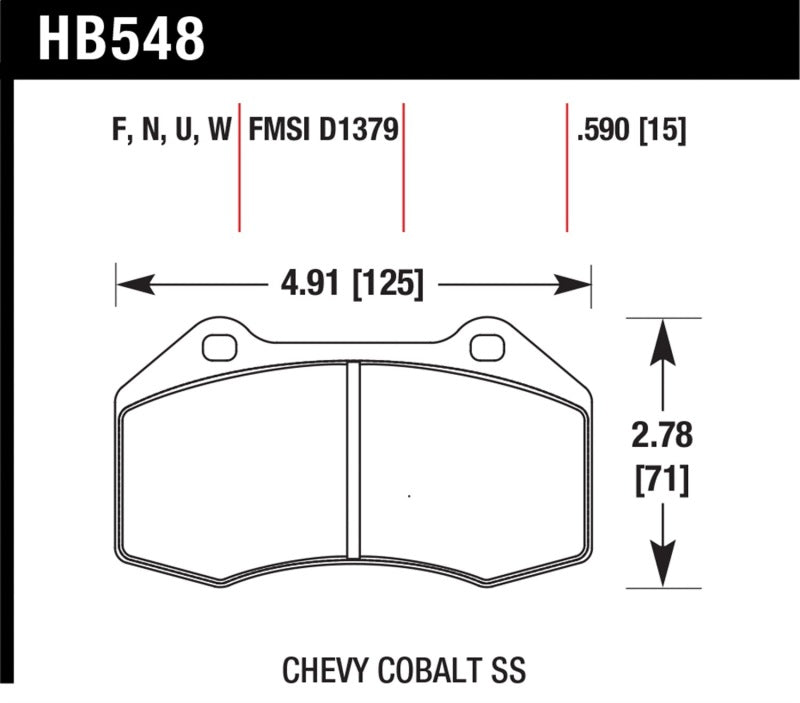 Hawk Mazda Miata MX-5 (ND) HPS 5.0 Front Brake Pads - HB548B.510