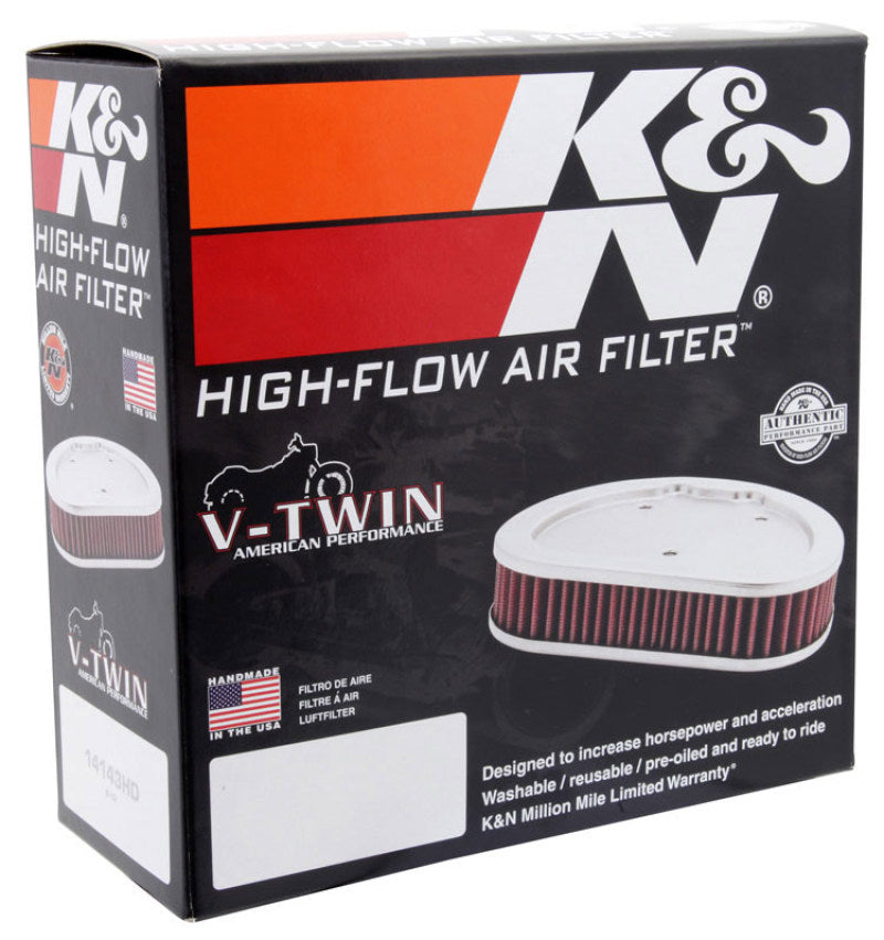 K&N 75-78 Harley Davidson 1000/1200CC Drop In Replacement Air Filter - HD-2075 for 1976-1978 Harley Davidson FLH Electra Glid