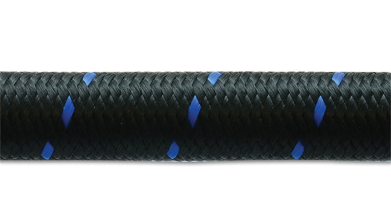 Vibrant -12 AN Two-Tone Black/Blue Nylon Braided Flex Hose (10 foot roll) - 11972B