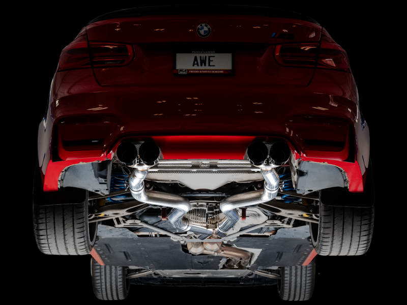 AWE Tuning BMW F8X M3/M4 Track Edition Catback Exhaust - Diamond Black Tips - 3020-43087