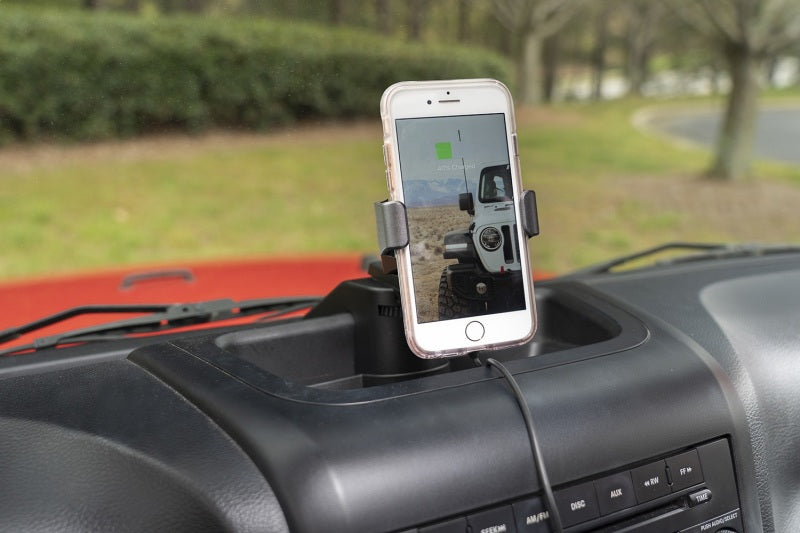 Rugged Ridge Dash Multi-Mount Charging Phone Kit 11-18 JK - 13551.34 for 2007-2018 Jeep Wrangler - detail view