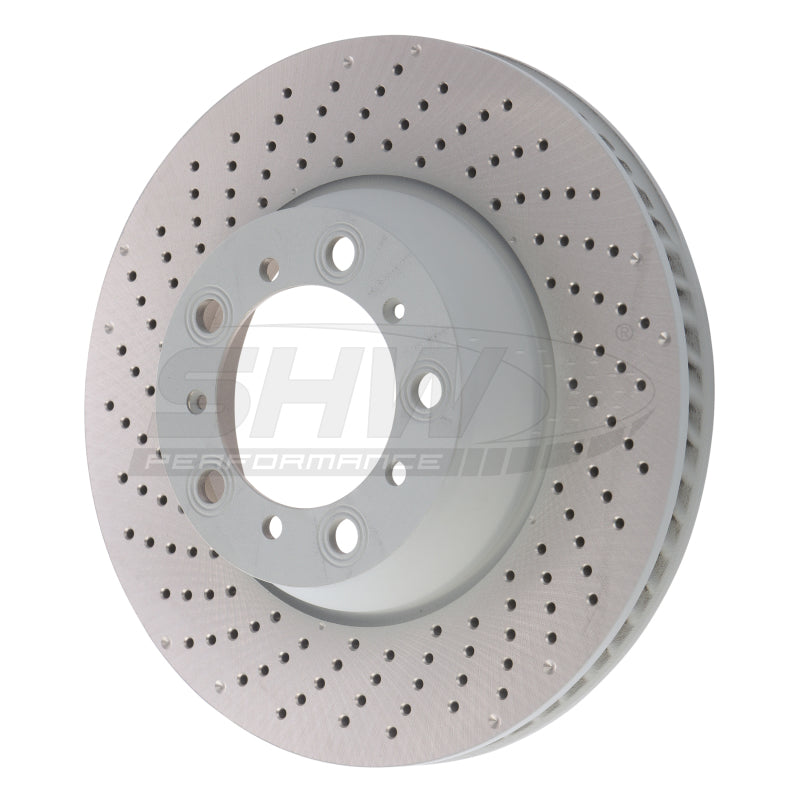 SHW 17-21 Porsche 911 Carrera 3.0L w/o Ceramic Brakes Left Rear Drilled MB Brake Rotor (9P1615601) - PRL31524 for 2017-2021 P