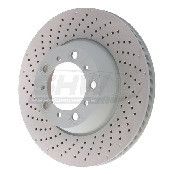 SHW 17-21 Porsche 911 Carrera 3.0L w/o Ceramic Brakes Left Rear Drilled MB Brake Rotor (9P1615601) - PRL31524 for 2017-2021 P