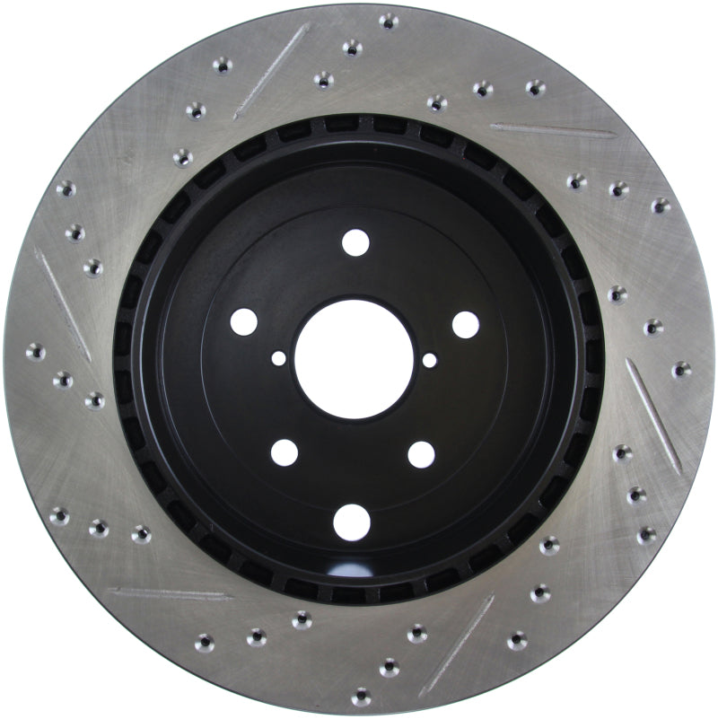 StopTech 08+ Subaru STI (Will Not Fit 05-07) Slotted & Drilled Sport Brake Rotor - 127.47030L