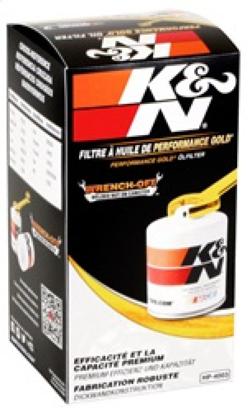 K&N Dodge Performance Gold Oil Filter - HP-4003 for 1994-2010 Dodge Ram 2500 - front view