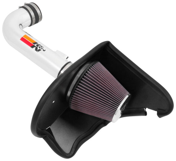 K&N 16-17 Chevy Camaro 3.6L Silver Typhoon Short Ram Intake - 69-4535TP for 2016-2024 Chevrolet Camaro - front view