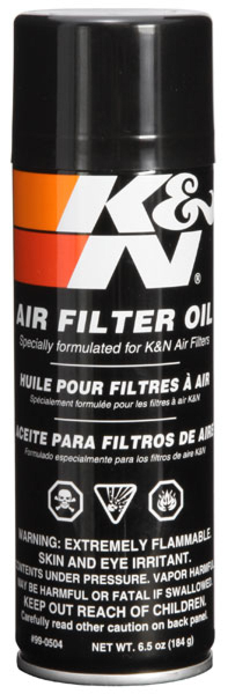 K&N 6.5 OZ Aerosol Spray Air Filter Oil - 99-0504 by K&N Engineering - front view