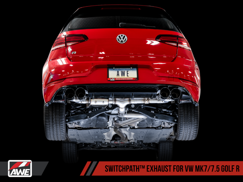 AWE Tuning MK7.5 Golf R SwitchPath Exhaust w/Diamond Black Tips 102mm - 3025-43070