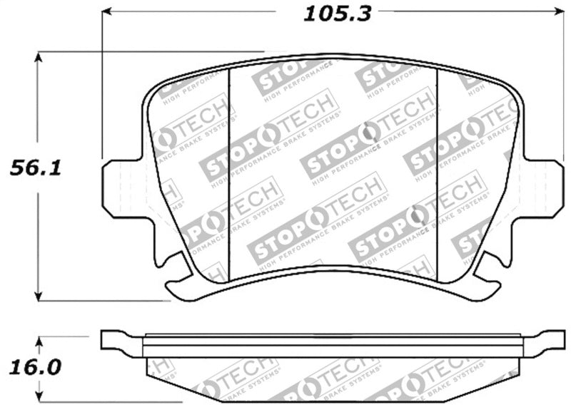 StopTech Performance 06-09 Audi A3 / 05-09 Audi A4/A6 / 08-09 Audi TT / 06-09 VW GTI / 06-09 Jetta - 309.11080